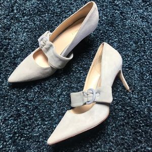 Nine west women's pointed toe heel blue suede 8.5